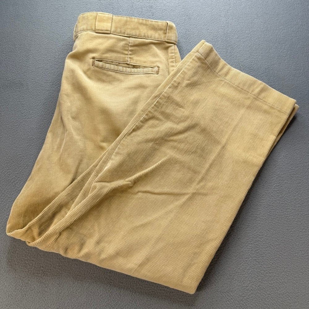 LL‎ Bean Corduroy Pants Straight Fit 36x29 (FIT 35x26) Tan Cotton Made in USA